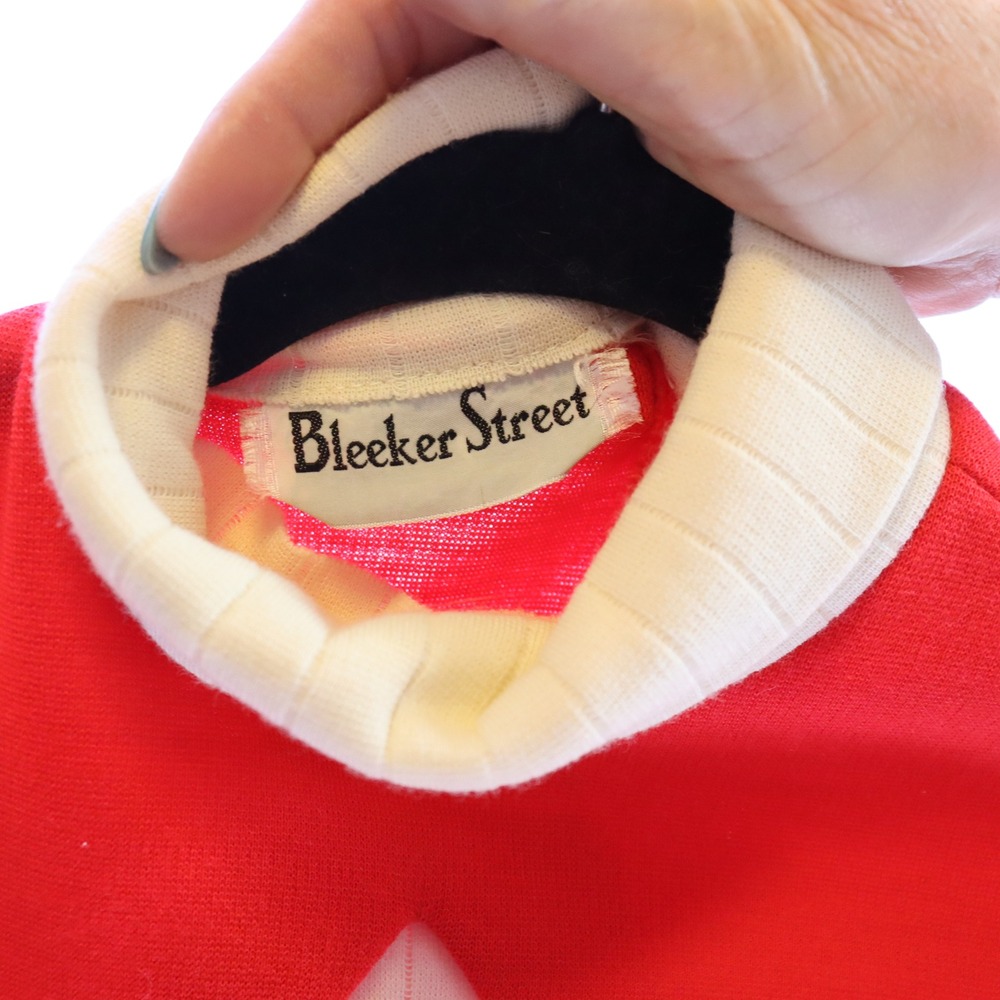 Bleeker Street Shift Dress S Red Womens Keyhole Turtleneck Vintage 60s - Picture 4 of 5
